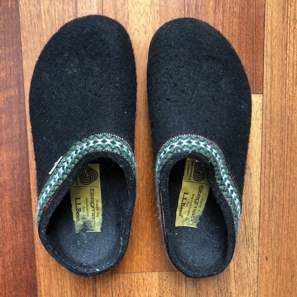 Stegmann Black Felted Wool Clogs